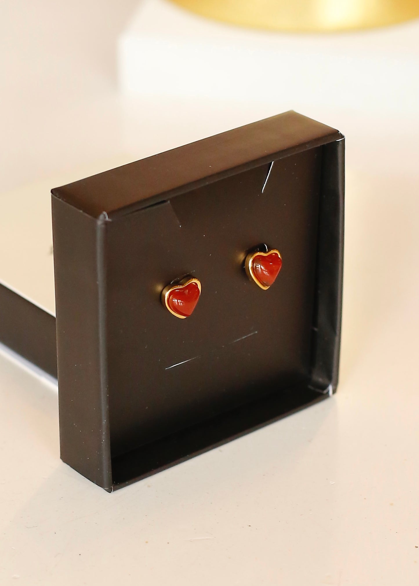 VINTAGE RED HEART studs