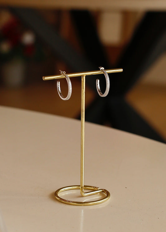 ZIRCONPAVE sterling silver half hoop