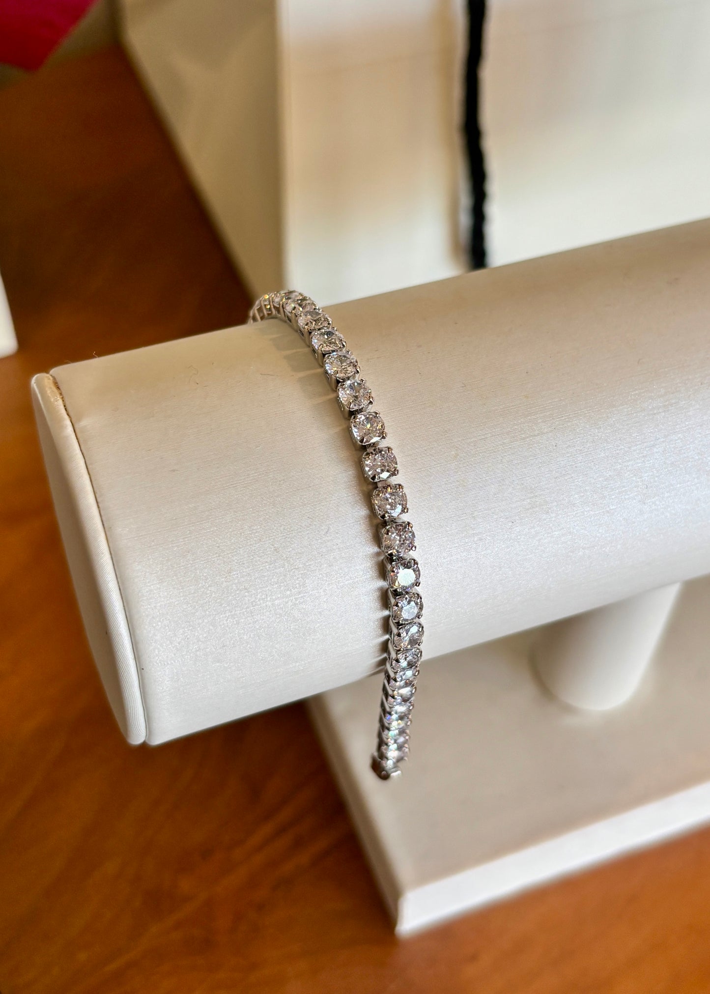 TENNIS (3mm round crystals) silver bracelet