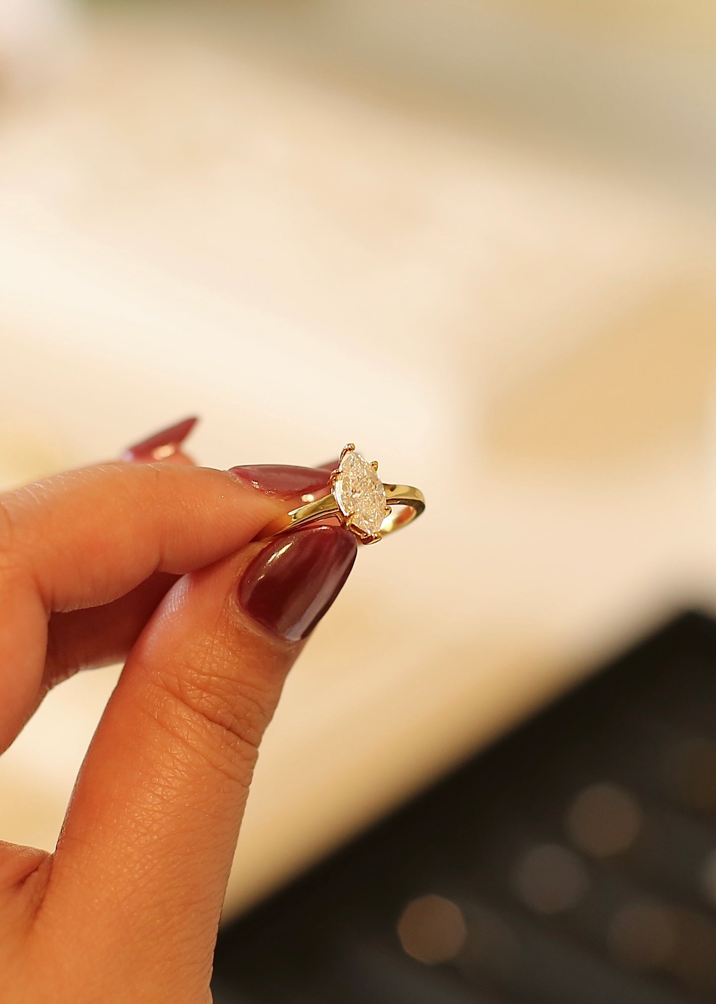 MARQUISE moissanite ring (gold)