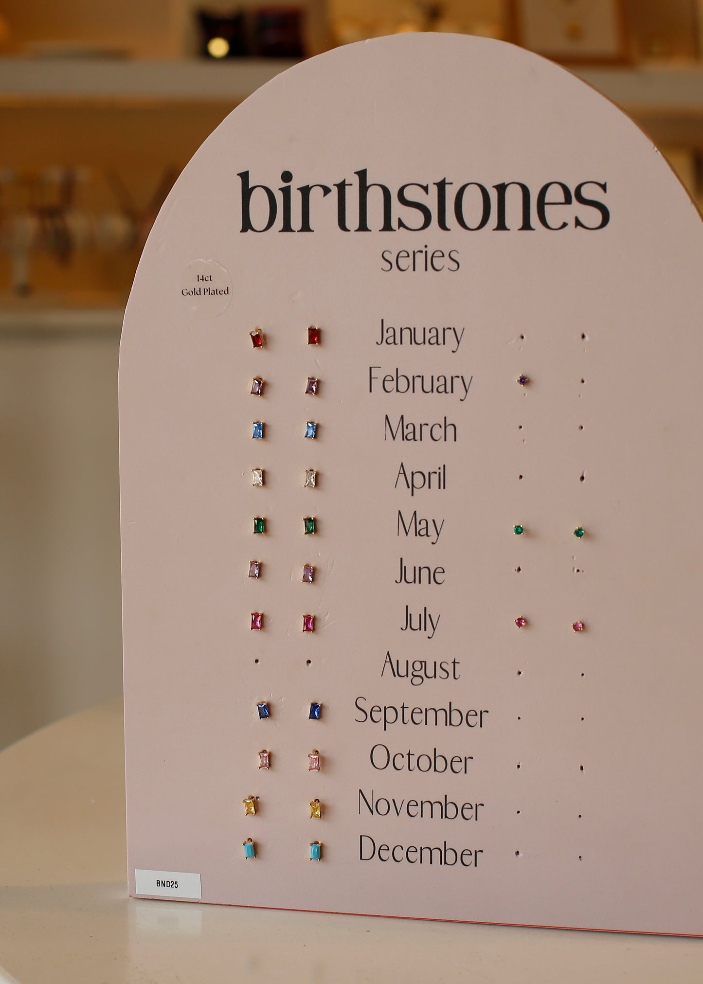 BIRTHSTONE SQUARE studs