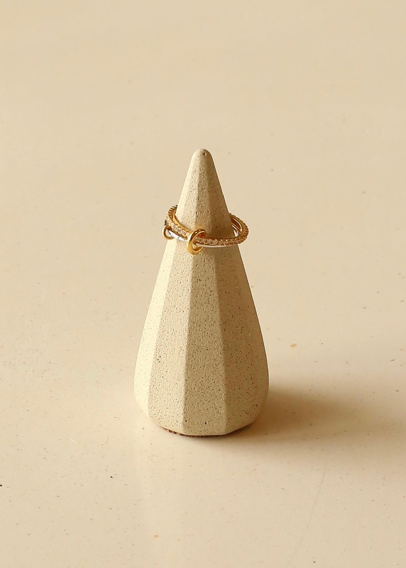 STACKS gold plated sterling silver crystal ring
