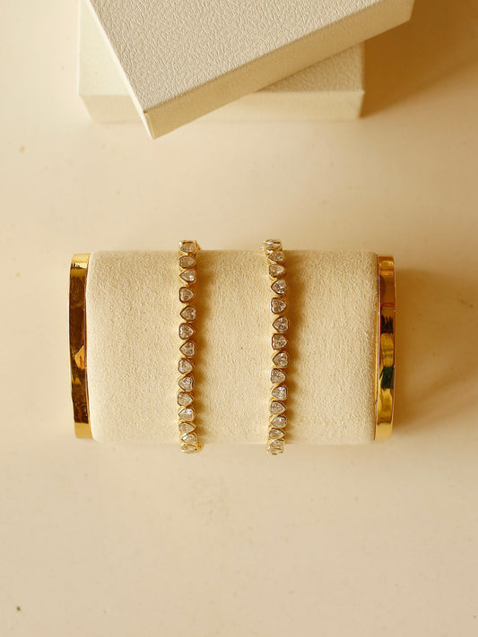 SWEETHEART TENNIS gold plated sterling silver bracelet