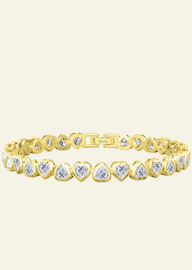 SWEETHEART TENNIS gold plated sterling silver bracelet