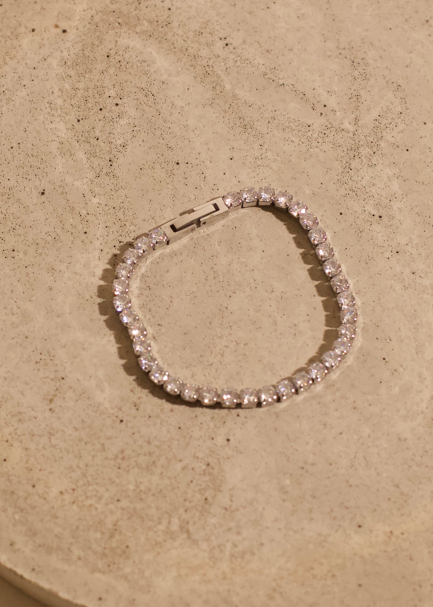 TENNIS (4mm Round crystals) silver bracelet