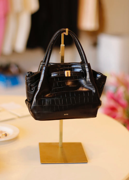 JWPEI hana croc mini tote bag (black)