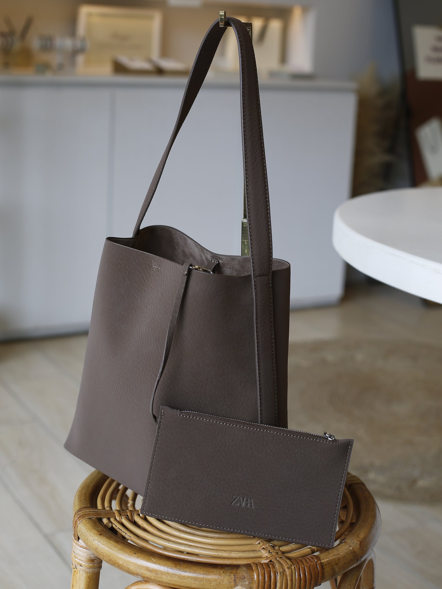ZARA Bucket Shoulder Bag (Brown)