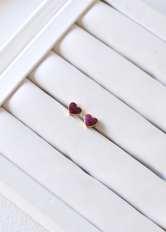 HEART (dark purple) stud