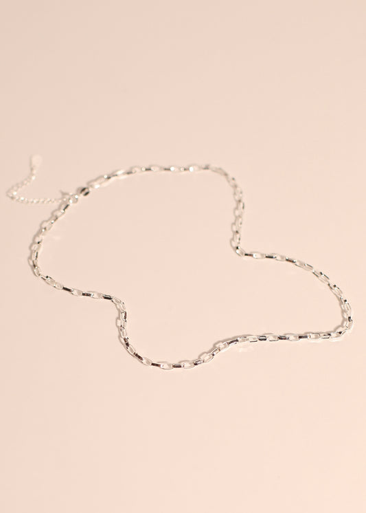 UNISEX sterling silver hollow chain necklace