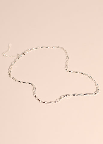 UNISEX sterling silver hollow chain necklace