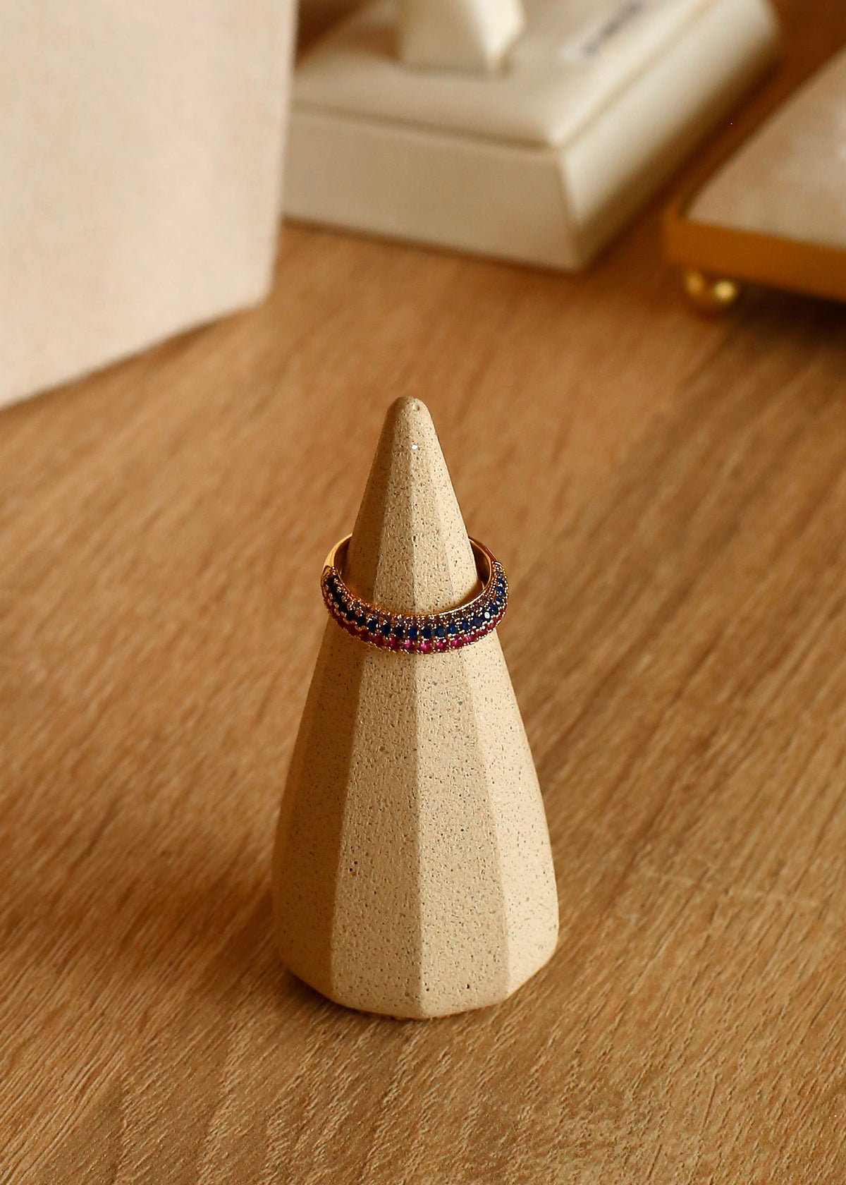 Multicolour pave ring