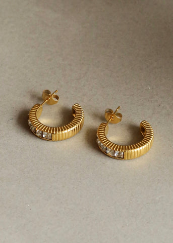 GOLDBAGUETTE stainless steel earrings