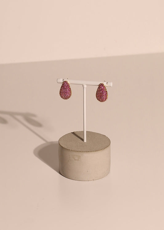 PAVETEARDROP (hotpink) earrings