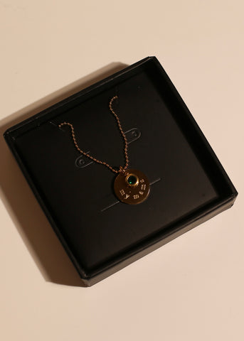 ROUND BIRTHSTONE Engravable Necklace