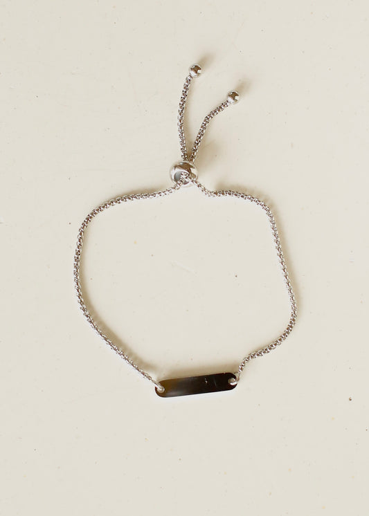 TAG silver stainless steel engravable bracelet