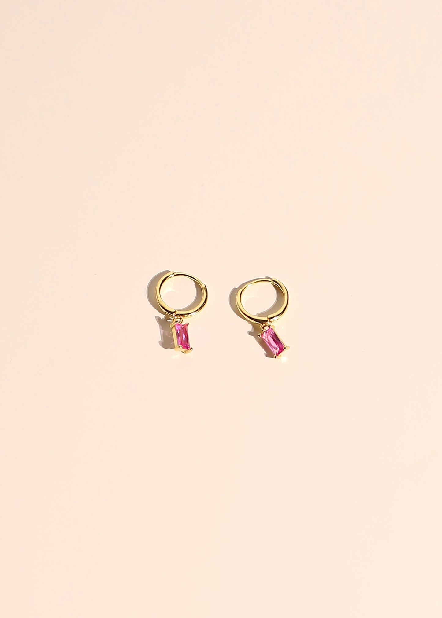 NEON PINK drop hoops