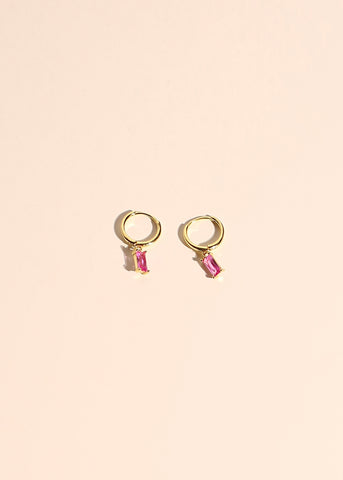 NEON PINK drop hoops