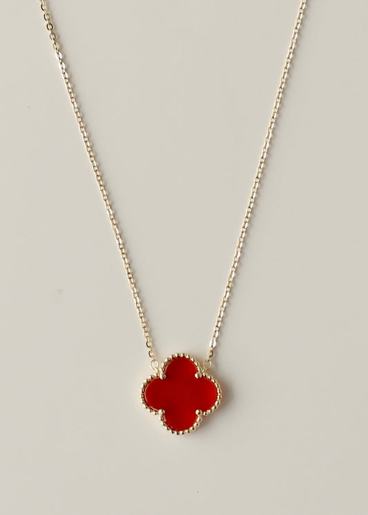 MILLIE (maroon) clover necklace