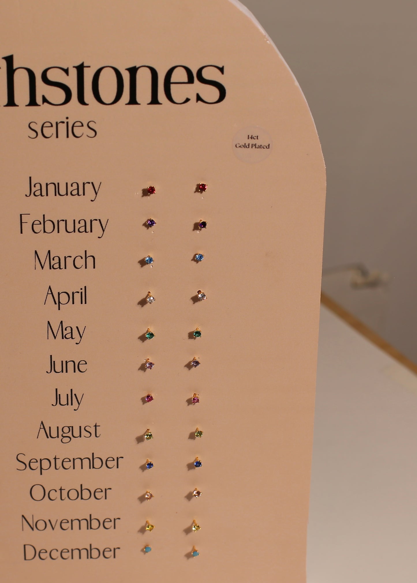 BIRTHSTONE MINI gold studs