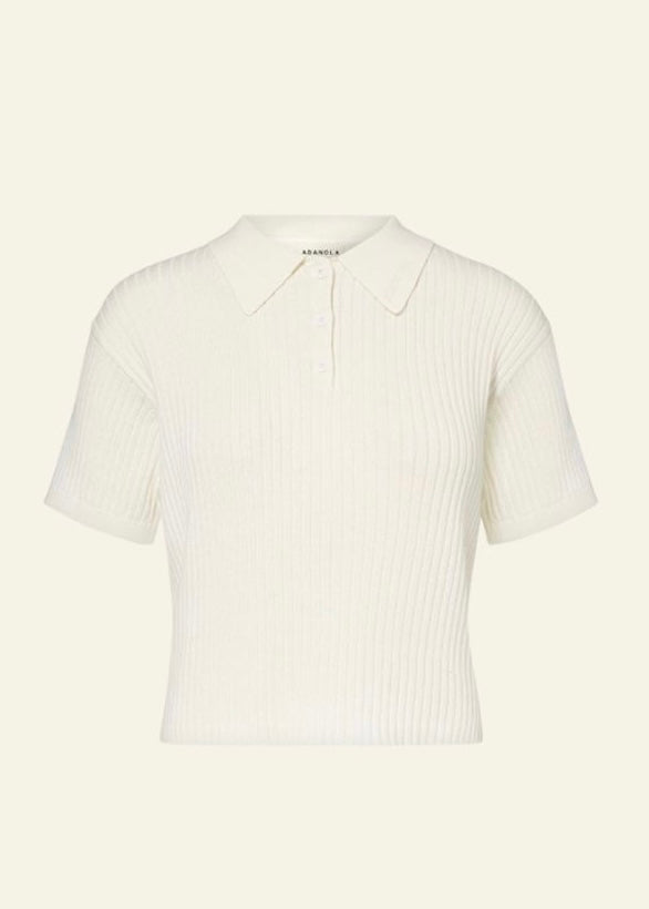 ADANOLA cotton knitted polo T-shirt