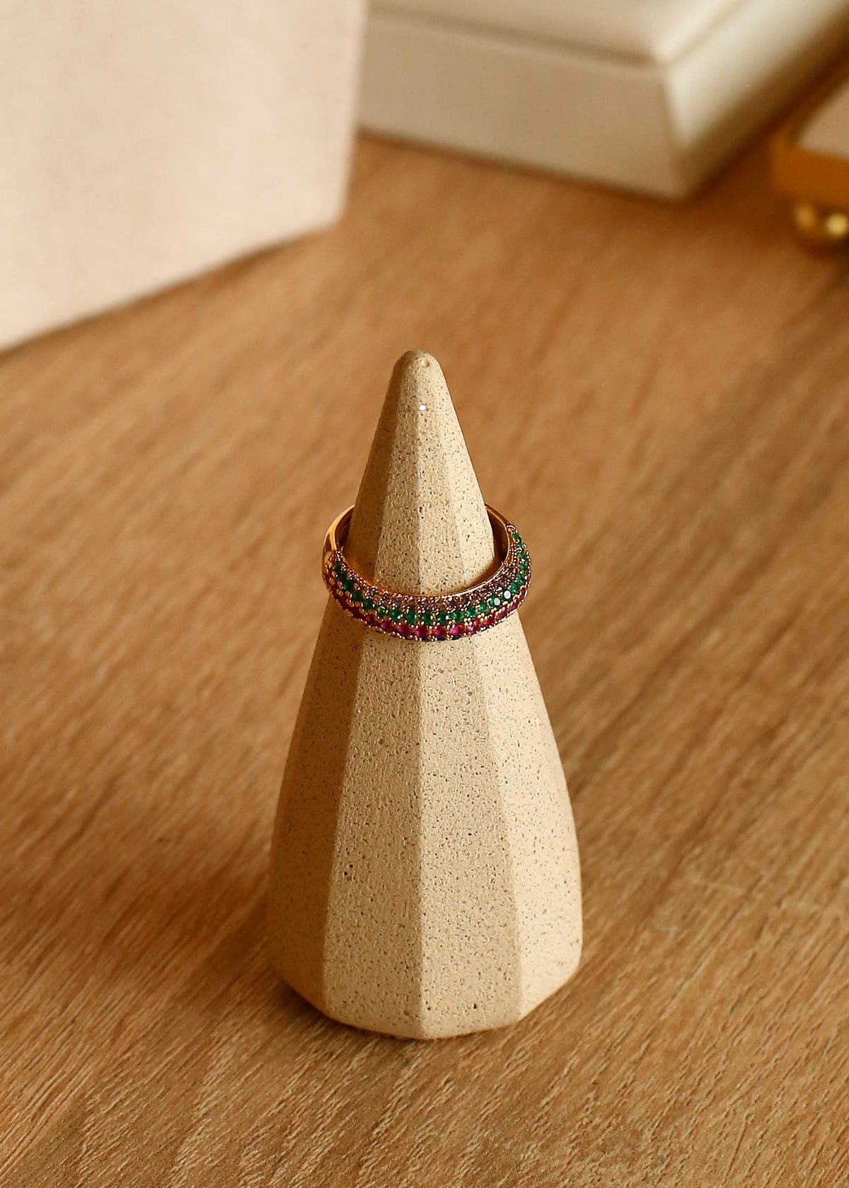 Multicolour pave ring