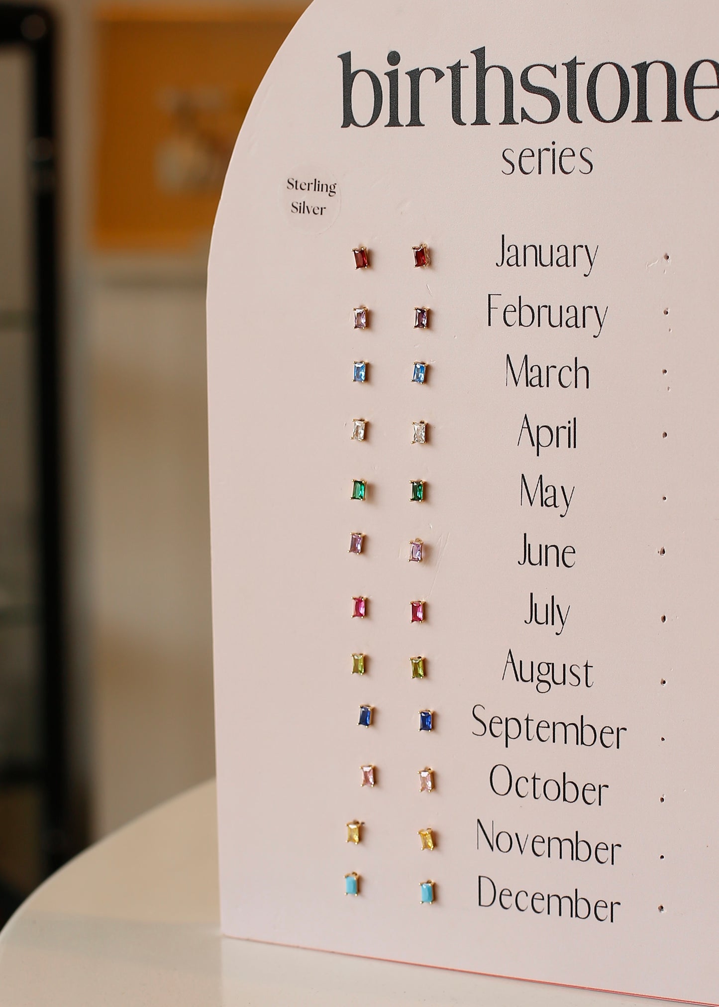 BIRTHSTONE SQUARE studs