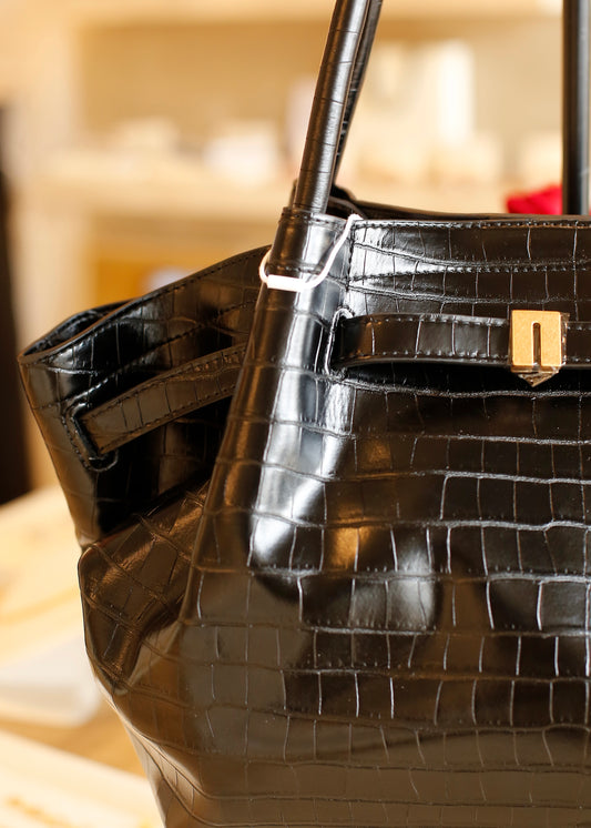JW PEI medium hana crocodile embossed bag