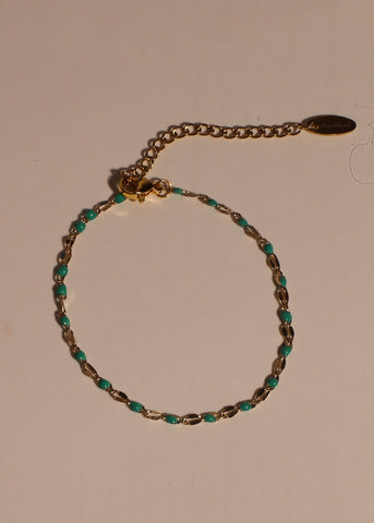 TURQUOISE fine chain bracelet