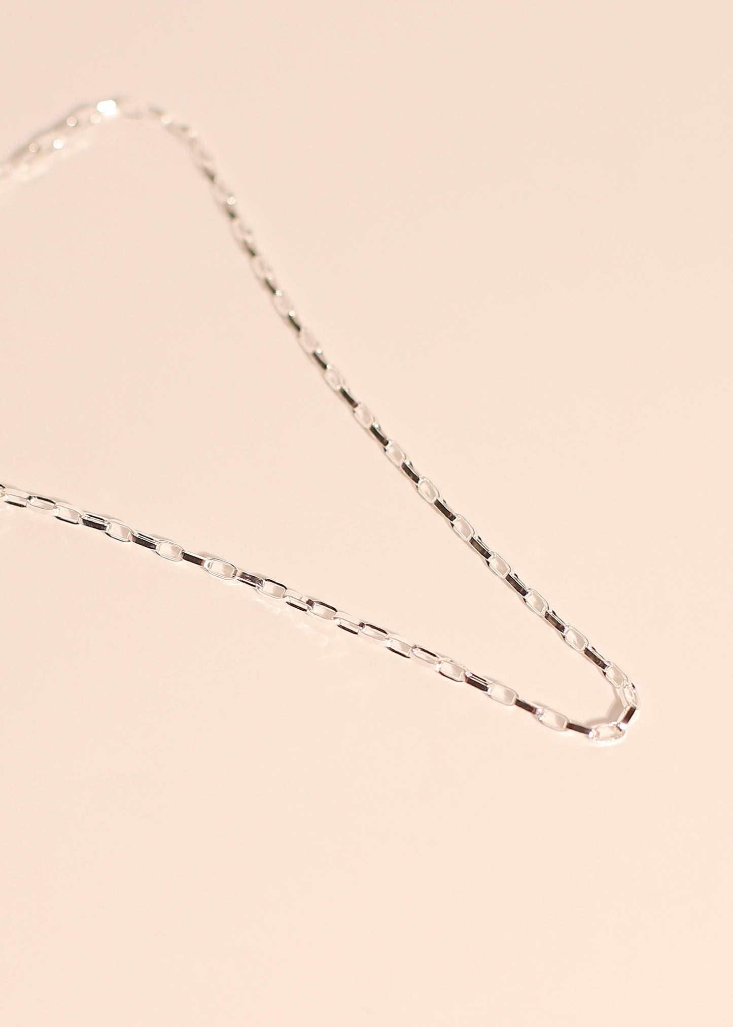 UNISEX sterling silver hollow chain necklace