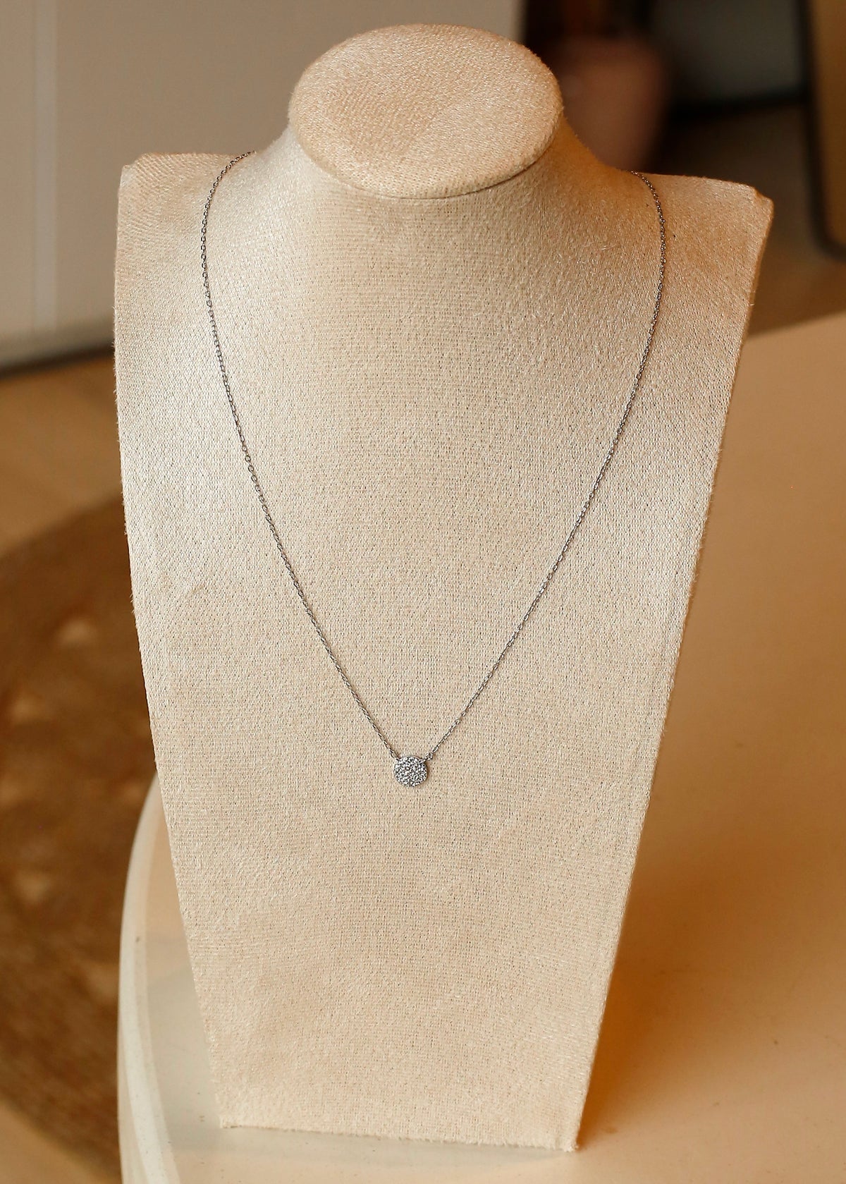ROUND CUBIC sterling silver necklace