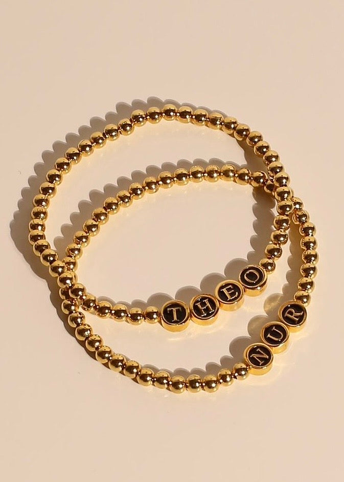 PREORDER NAME goldbeaded bracelet