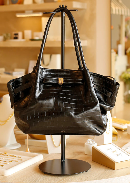 JW PEI medium hana crocodile embossed bag