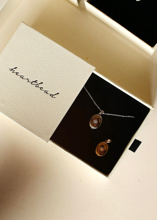 STARBURST locket sterling silver necklace