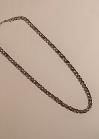 SILVERTONE flat curb chain necklace