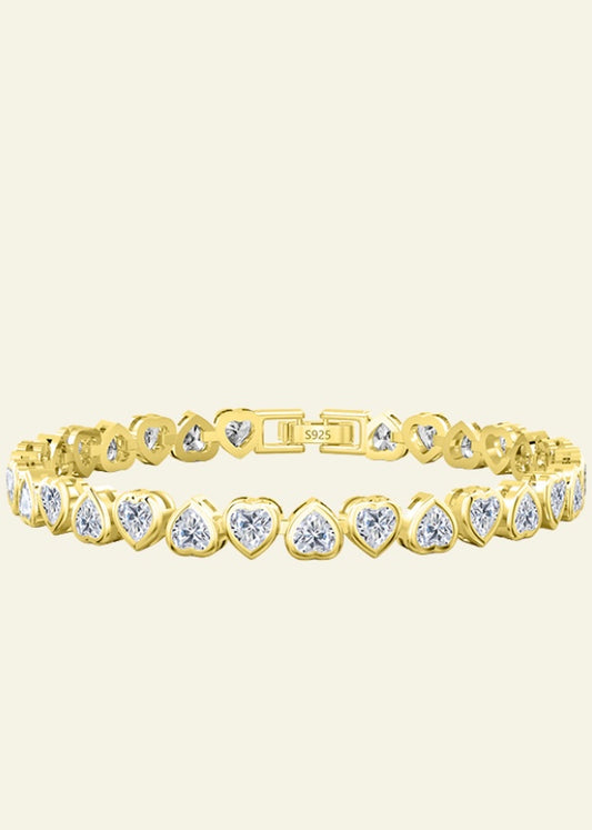 SWEETHEART TENNIS gold plated sterling silver bracelet