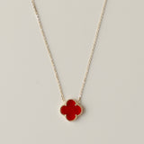 MILLIE (maroon) clover necklace