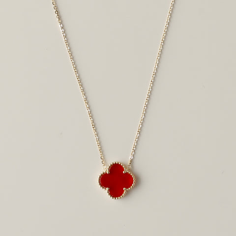 MILLIE (maroon) clover necklace
