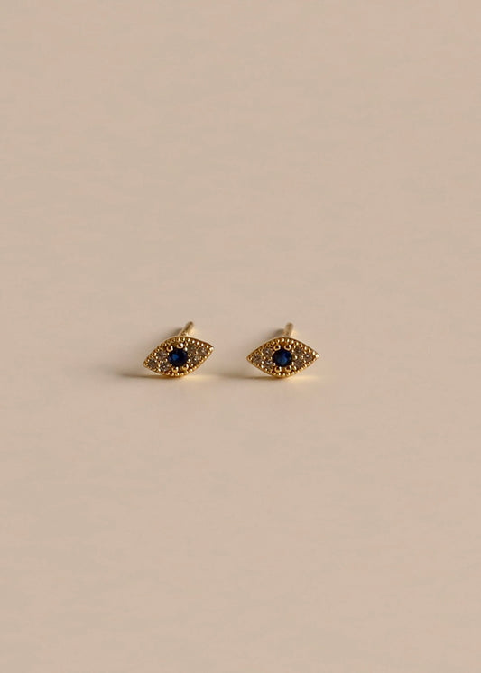 SAPPHIRE EVIL EYE stud