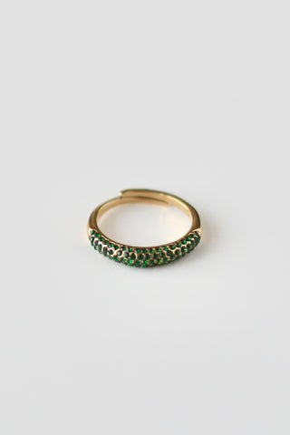 RHINESTONE green ring